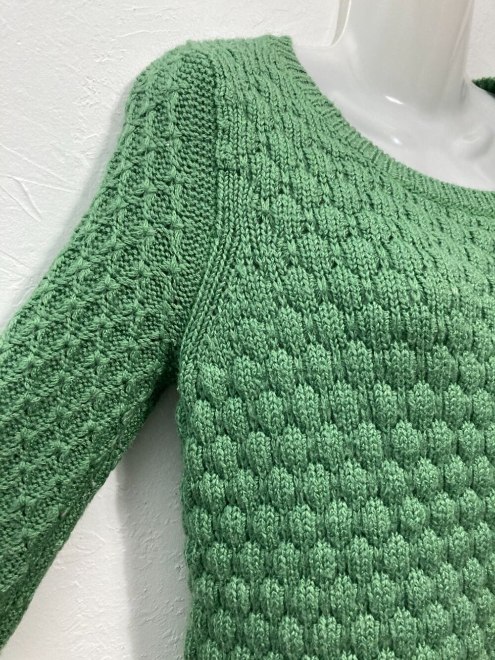 Field Flower by Anthropologie BubblePopcorn Stitch Knit Crewneck Sweater Green S - Picture 6 of 12